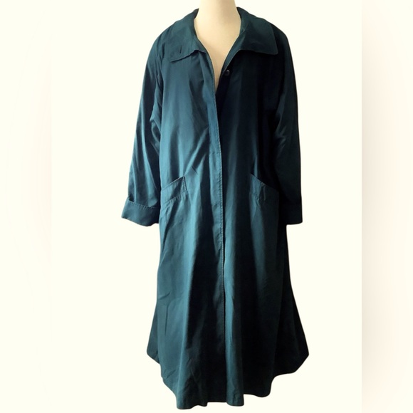 Vintage London Fog Teal Trench Coat - Picture 1 of 9